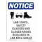 Signmission OSHA Notice, 5" Height, Lab Coats Safety Sign With Symbol, 5" X 3.5", Portrait OS-NS-D-35-V-13914 - alternate 1